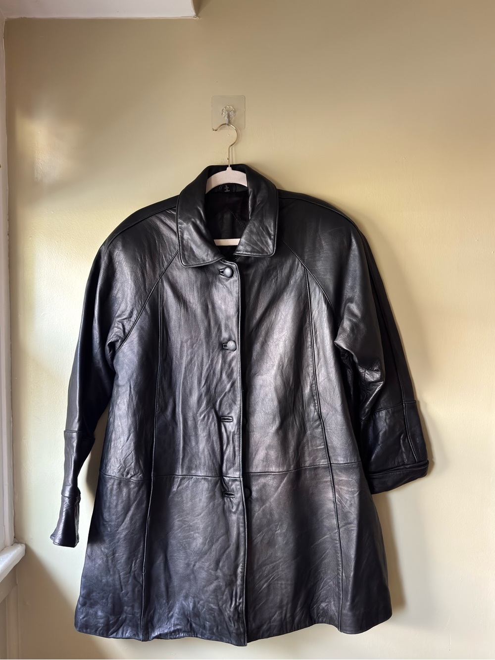 Classic Black Leather Coat